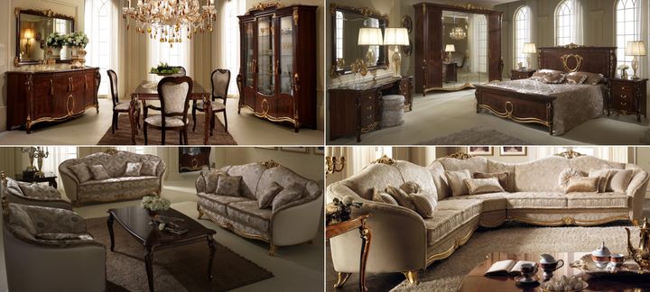 Коллекция Donatello фабрики Arredo Classic: гостиная, спальня, мягкая мебель