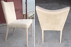 Мягкий стул Dune Frise Perla фабрики Armobil с обитыми сиденьем и гнутой спинкой тканью светло-бежевого цвета 60х50 H.95