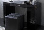 Черный глянцевый туалетный столик с откидной крышкой с зеркалом и подсветкой DIAMOND black L.120 P.55 H.74,5, Артикул: 700000