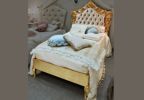 Кровать Bellini 100x200 с обивкой капитоне, сусальным золотом 138x216х153 Арт. 785