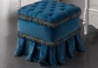 Пуфик Bellini прямоугольный мягкий со стеганым сиденьем в синей ткани и с юбкой 50x45х48 Арт. 309