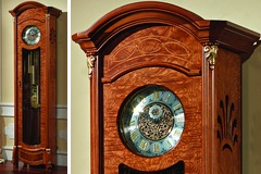 Напольные часы Prestige radica с маятником и с боем в деревянном корпусе в отделке вишня/радика