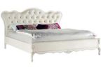Белая кровать Бенедетта с мягкой стеганой спинкой в коже белого цвета 160х200, 180х200, 120х200
