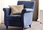 Кресло Шанель в синей ткани L. 80 x 79 H. 77