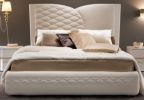 Белая мягкая кровать Шанель Делягнес с фигурным изголовьем 160х200 и 180х200