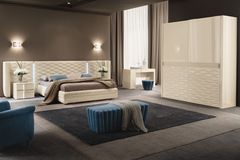 Белая глянцевая итальянская спальня Шанель Даланьеза