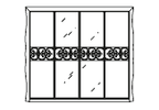 Шкаф Symfonia 4 дверный с 2 зеркальными створками (стекло-бронза) L. 286 x 66,5 H. 254 , Артикул: SI04543