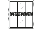 Шкаф Symfonia 3 дверный с одной зеркальной створкой (стекло-бронза) L. 219 x 66,5 H. 254 , Артикул: SI06343