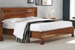 Кровать GranDama noce с гладким деревянным изголовьем с изножьем или без изножья 160х195 и 180х200