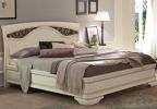 Белая кровать с деревянным изголовьем с металлическими вставками без изножья 140х200, 160х200, 180х200 спальни Palazzo Ducale laccato