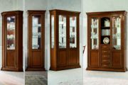 Классические витрины Palazzo Ducale ciliegio Prama угловая, 1, 2, 3 дверные для посуды в отделке вишня с патиной