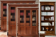 Книжные 3, 4, 5 дверные шкафы и открытый стеллаж в кабинет Palazzo Ducale ciliegio