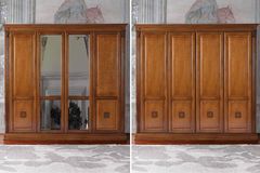 Распашной 4 х дверный шкаф Puccini ciliegio без зеркал и с двумя центральными зеркальными створками 256х65х240