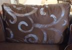 Подушка 78х48 для дивана Barry, ткань коричневая с голубоватыми узорами
